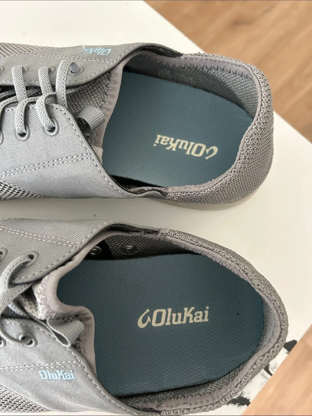 NWOT - OLUKAI Men’s Nohea Moku No-Tie Boat Shoes in Gray